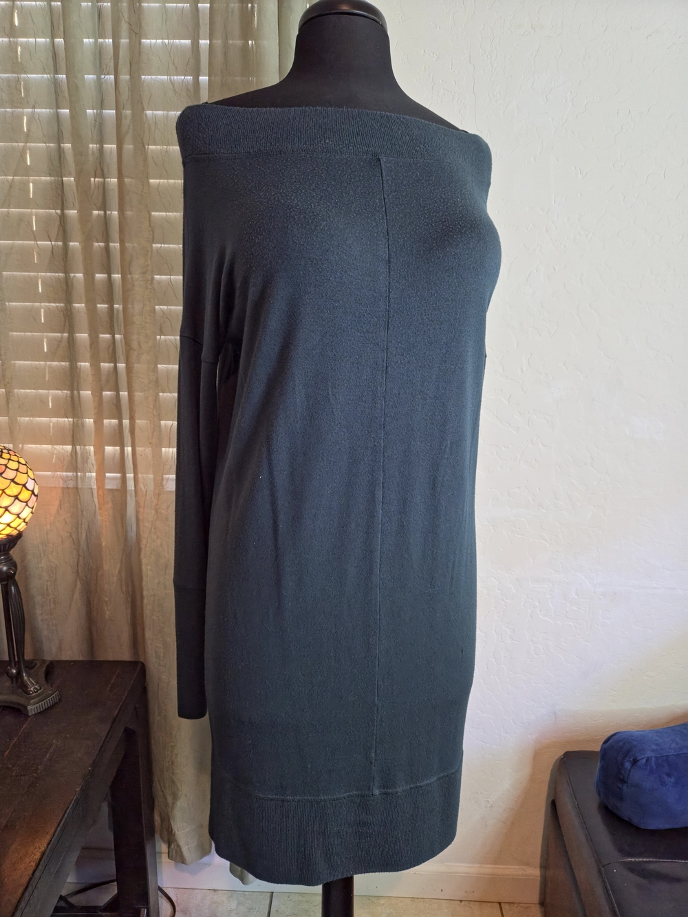 Athleta Knit Off-The-Shoulder Teal Dress #0392